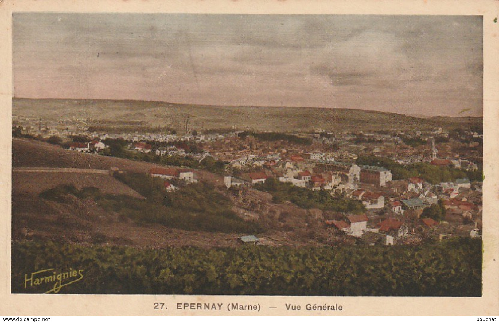 EP 24 -(51) EPERNAY  -  VUE GENERALE  -  CARTE COLORISEE -  2 SCANS - Epernay