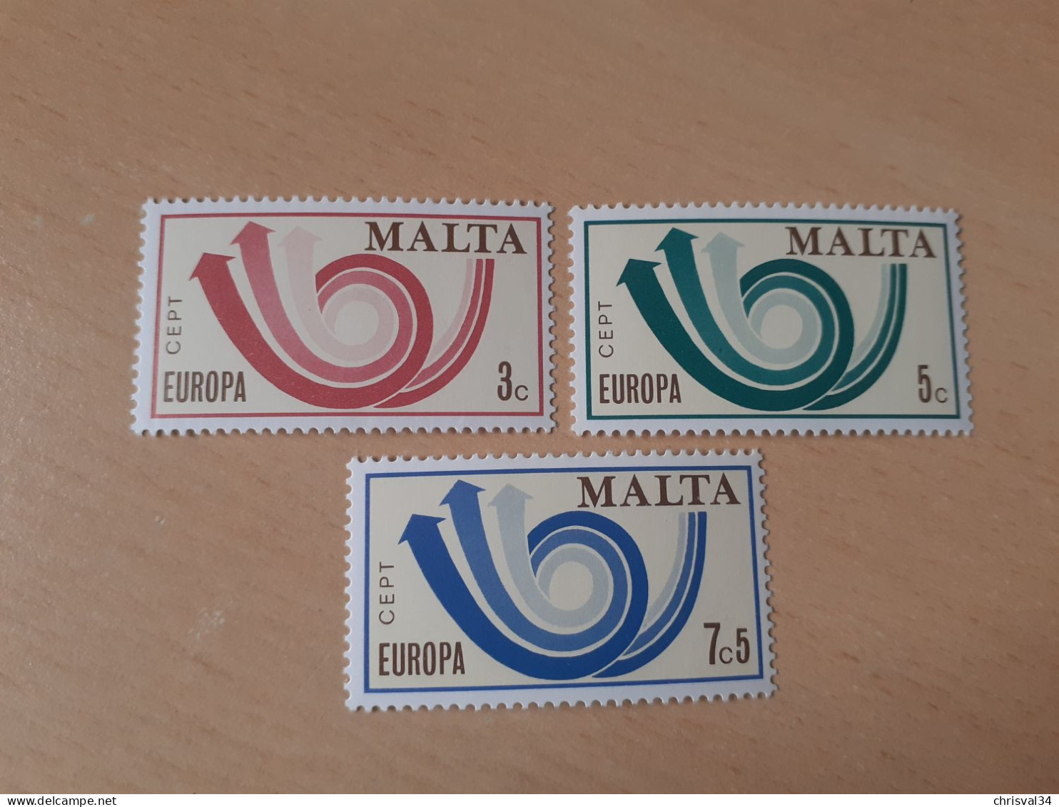 TIMBRES   MALTE   EUROPA   1973   N  474  A  476   COTE  2,00  EUROS   NEUFS  LUXE** - 1973