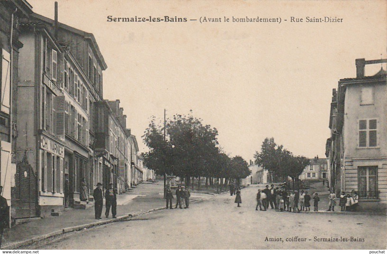 EP 24 -(51) SERMAIZE LES BAINS ( AVANT LE BOMBARDEMENT ) - RUE SAINT DIZIER  - ANIMATION , ENFANTS - 2 SCANS - Sermaize-les-Bains