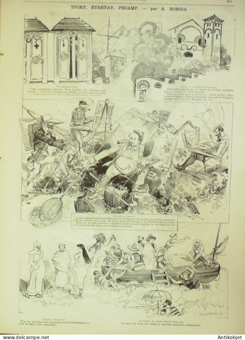 La Caricature 1884 N°245 Etretat Yport Fécamp (76) Robida Coquelin Par Luque - Magazines - Before 1900