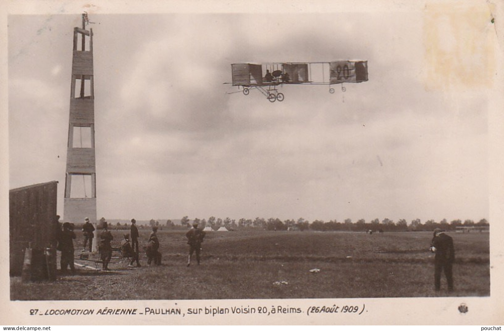 EP 25 -(51) AVIATEUR  LOUIS PAULHAN , SUR BIPLAN VOISIN 20 , A REIMS ( 26 AOUT 1909)   -  2 SCANS - Flieger