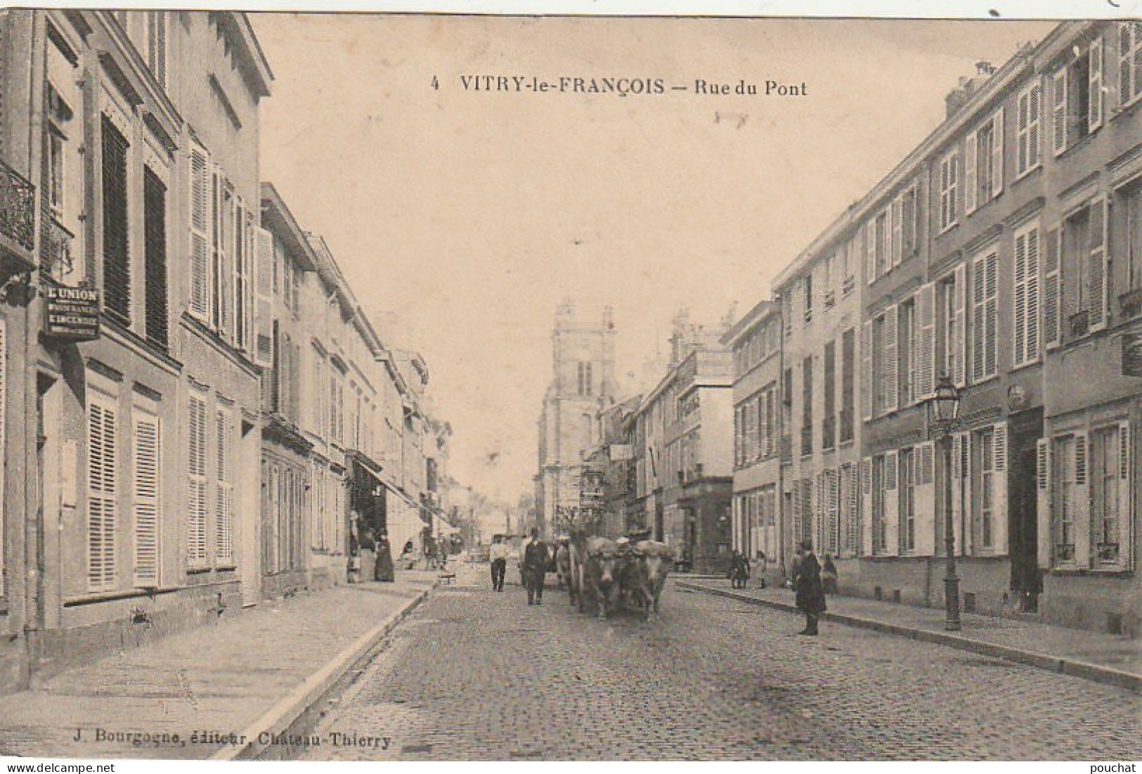 EP 25 -(51) VITRY LE FRANCOIS  -  RUE DU PONT - ANIMATION -  ATTELAGE DE BOEUFS  -  2 SCANS - Vitry-le-François