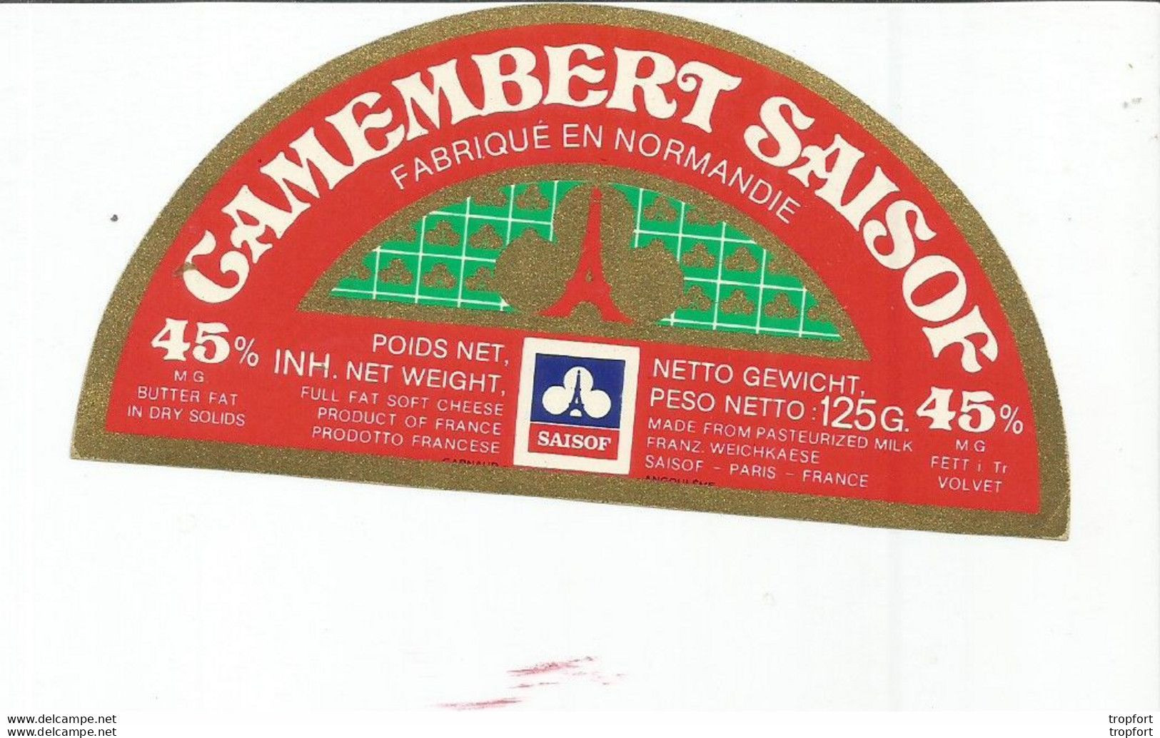 TD / Cheese Label Etiquette Ancienne Fromage CAMEMBERT SAISOR - Käse