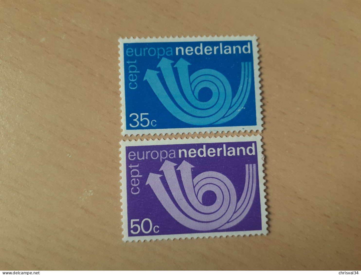 TIMBRES   PAYS-BAS   EUROPA   1973   N  982  /  983   COTE  2,50  EUROS   NEUFS  LUXE** - 1973