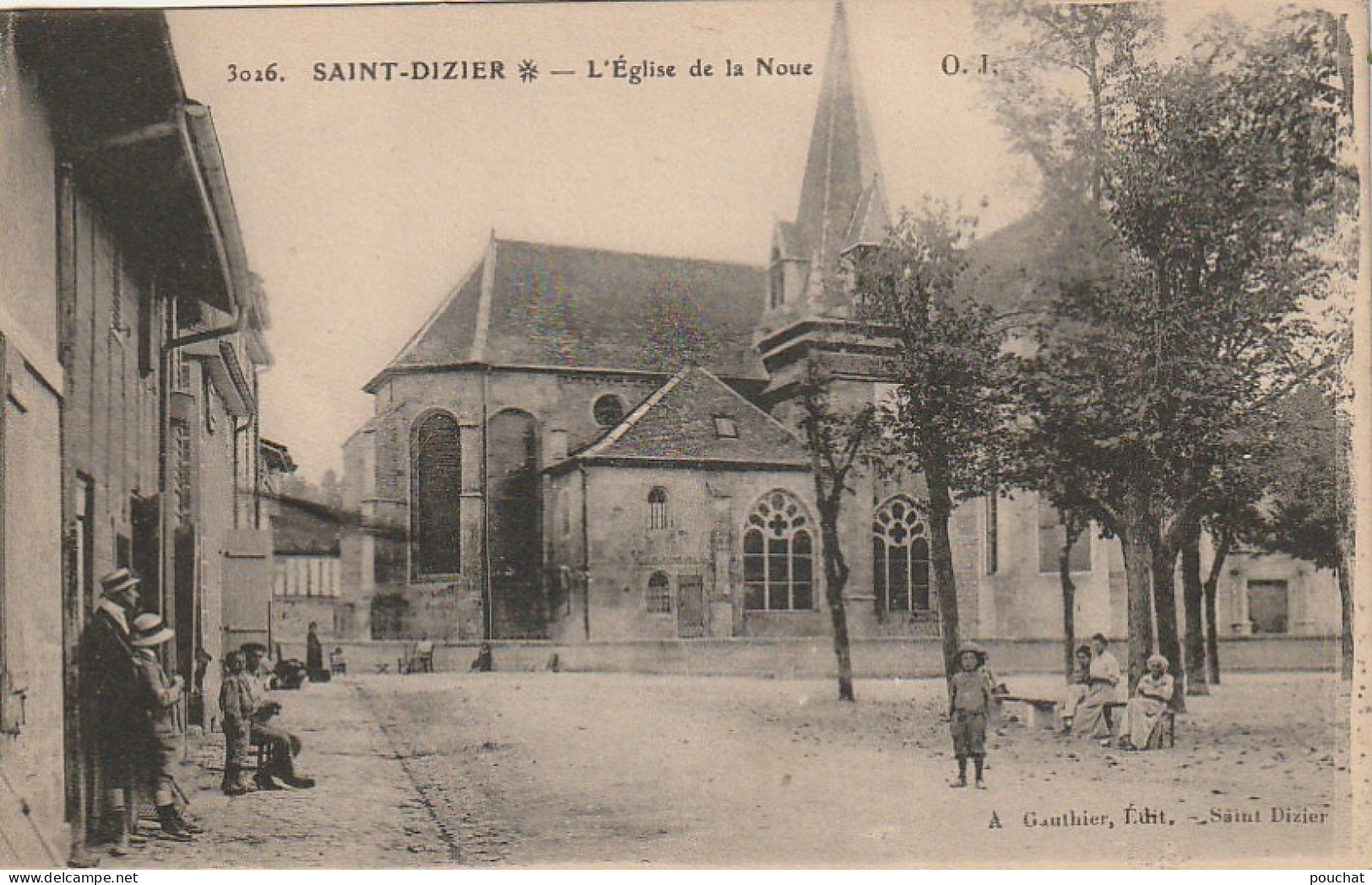 FI 1  -(52) SAINT DIZIER -  L ' EGLISE DE  LA NOUE - ANIMATION - EDIT. GAUTHIER , SAINT DIZIER  -  2 SCANS - Saint Dizier