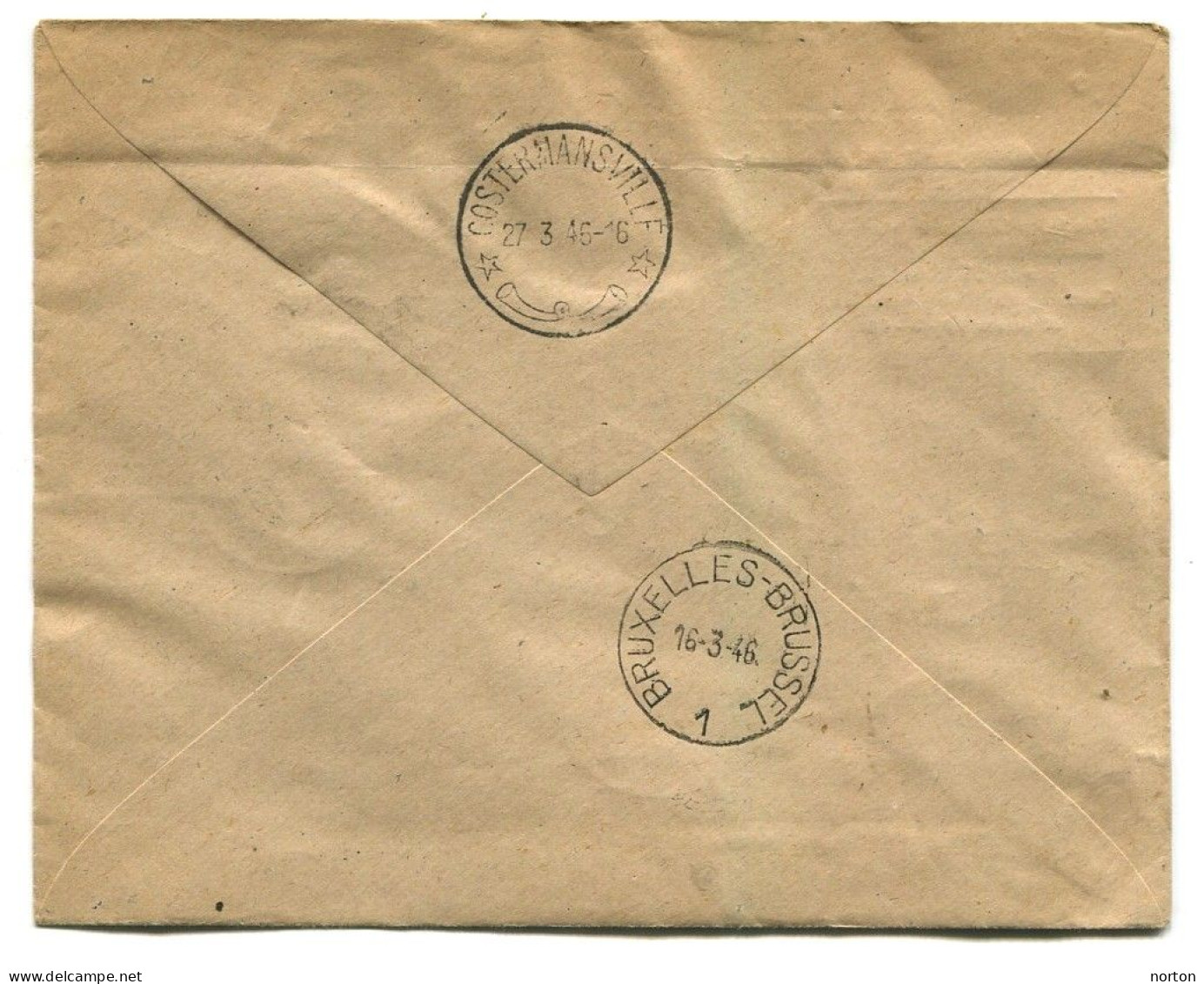 Congo 1ère Liaison Aérienne Kivu - Belgique Par Avion Star Sur Lettre Recommandée Le 10/03/1946 ( Voir Description ) - Covers & Documents