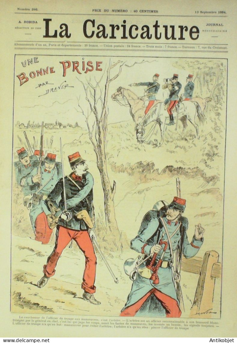 La Caricature 1884 N°246 Bonne Prise Draner Déjeuner Sur L'herbe Sorel Trock - Revistas - Antes 1900