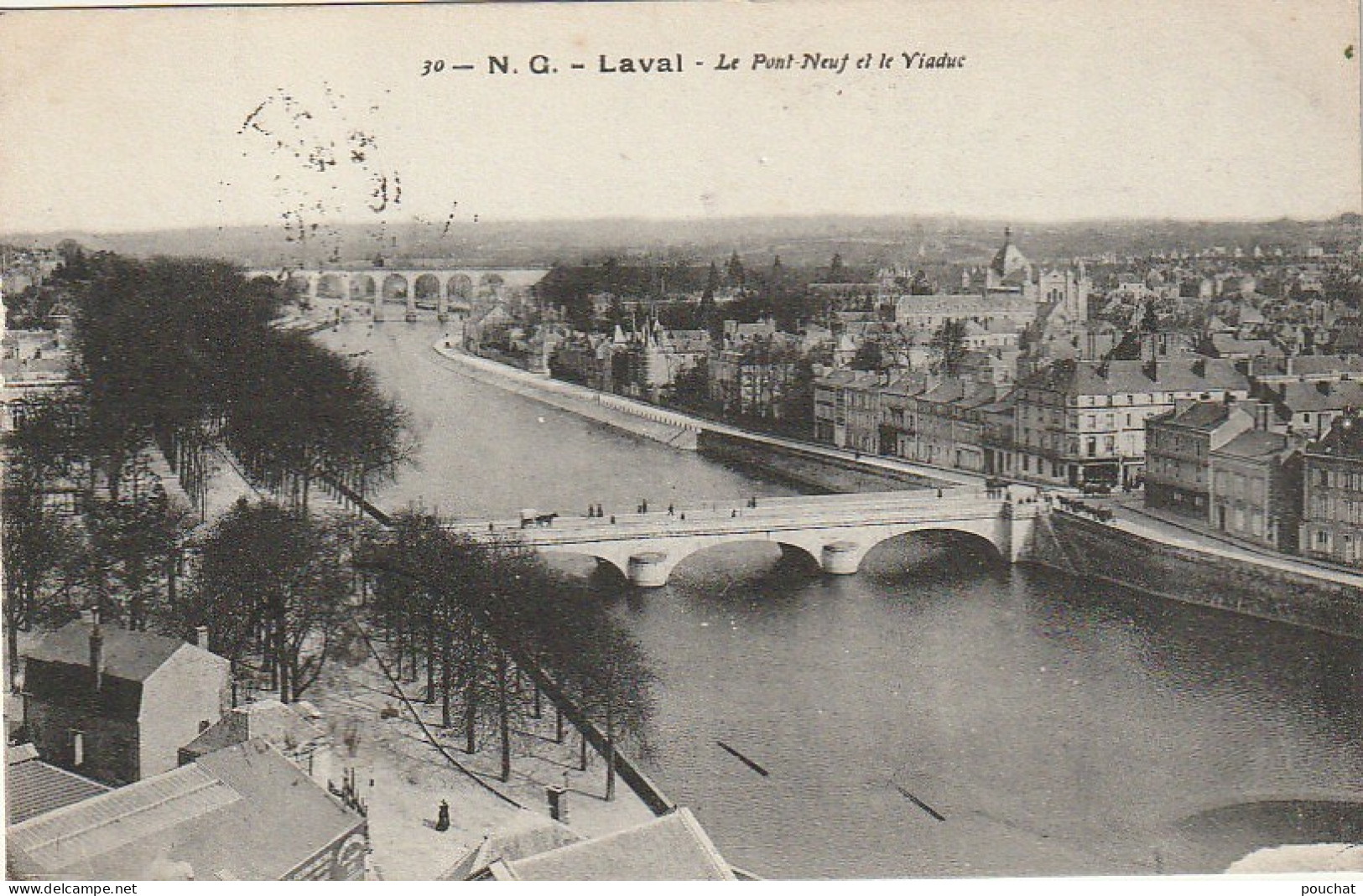 FI 2 -(53) LAVAL - LE PONT NEUF  ET LE VIADUC - VUE GENERALE  -  2 SCANS - Laval