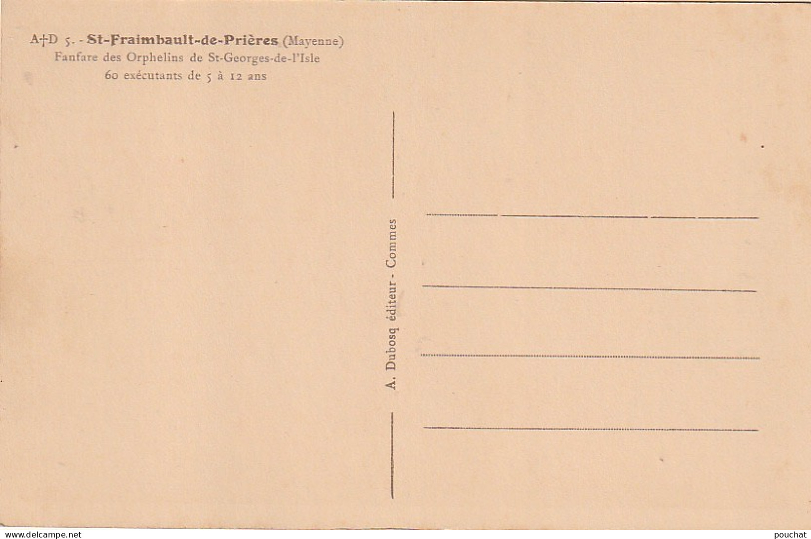 FI 2 -(53) ST FRAIMBAULT DE PRIERES - FANFARE DES ORPHELINS DE SAINT GEORGES DE L'ISLE  -  2 SCANS - Andere & Zonder Classificatie