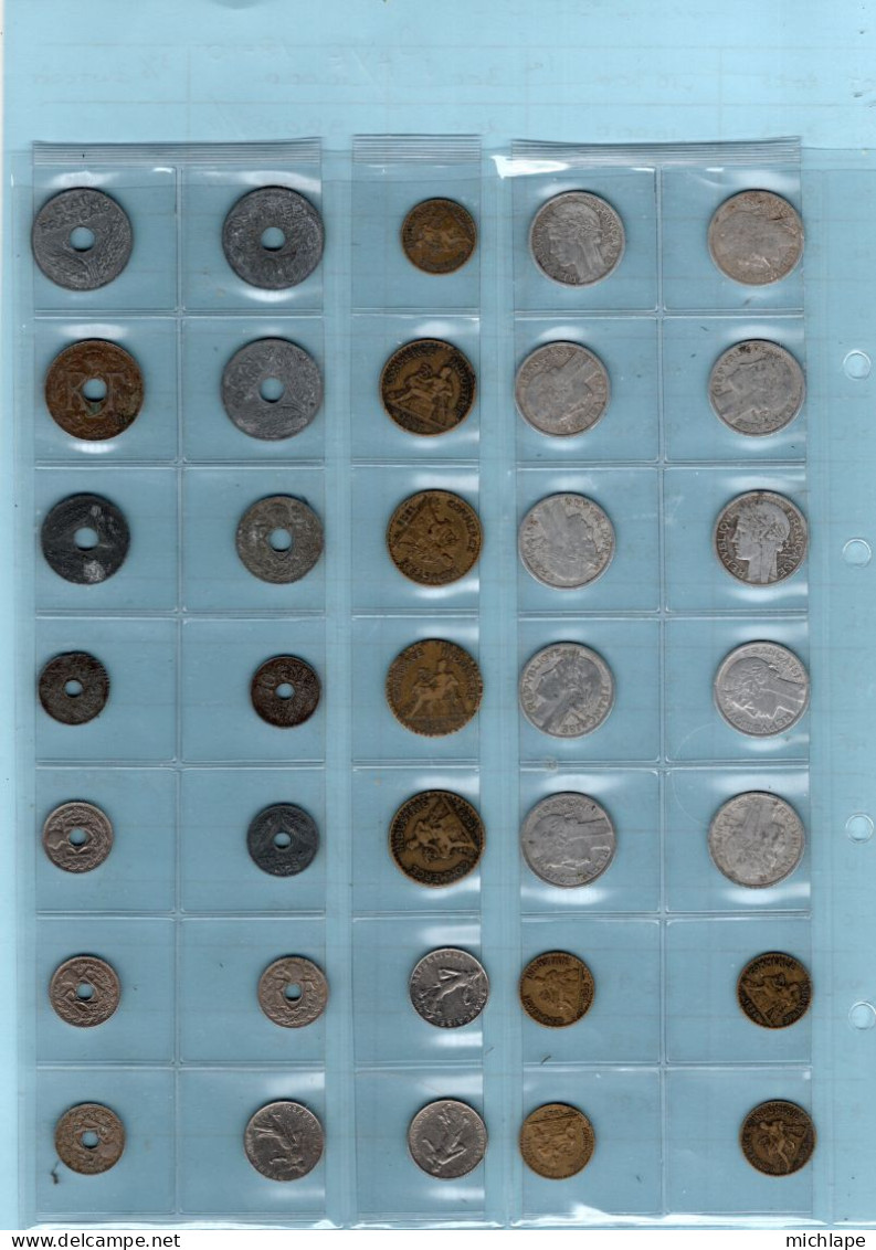 Lot de 124 pièces de monnaies françaises année toute différentes par genre quelques unes sont neuves