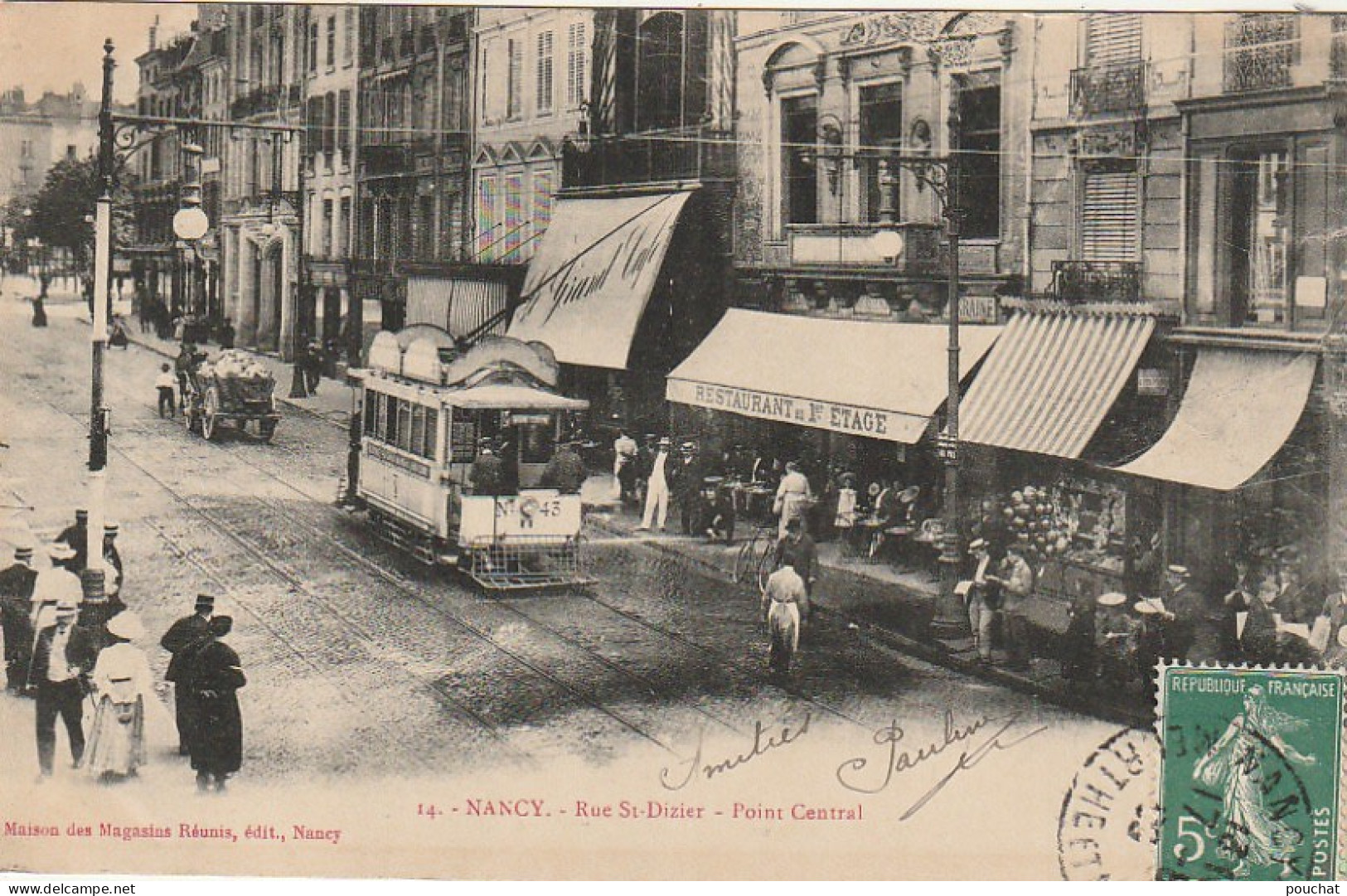 FI 3 -(54) NANCY  - RUE ST DIZIER - POINT CENTRAL - ANIMATION - COMMERCES - TRAMWAY  -  2 SCANS - Nancy