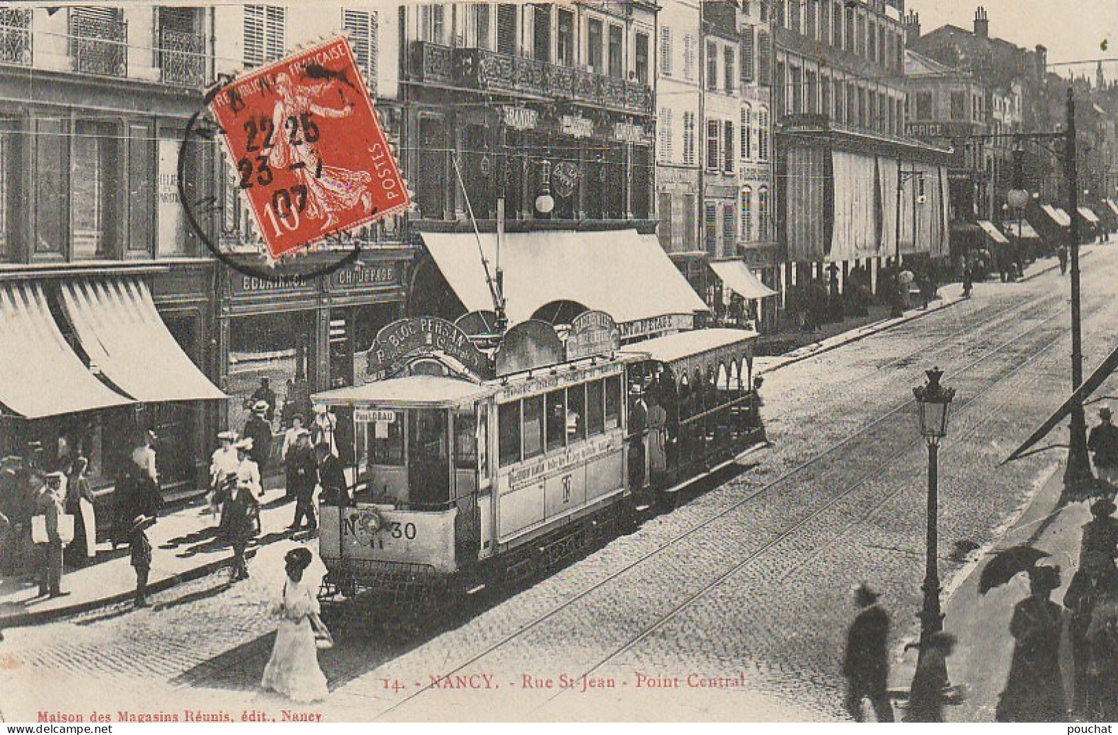 FI 3 -(54) NANCY  - RUE ST JEAN - POINT CENTRAL - ANIMATION - TRAMWAY  - COMMERCES -  2 SCANS - Nancy