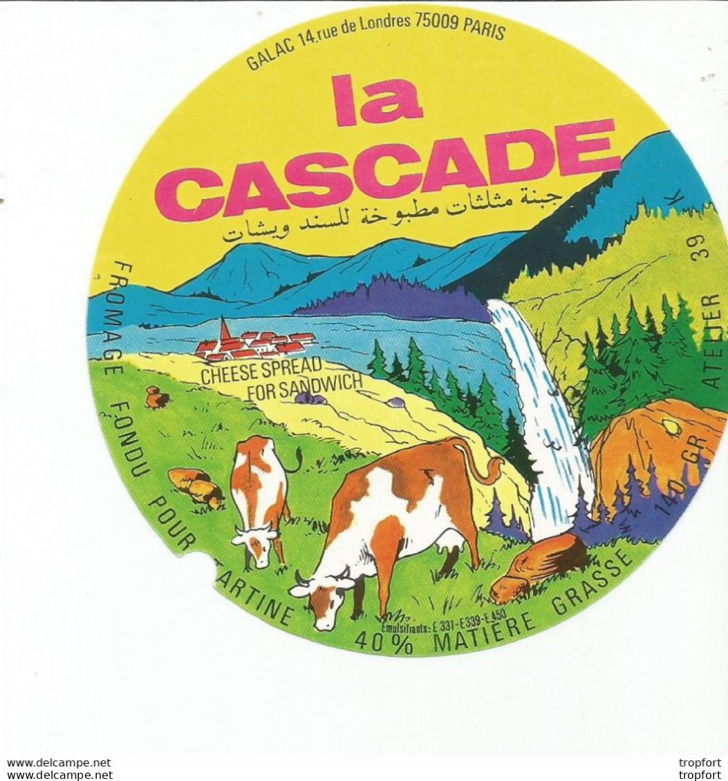 TD / Cheese Label Etiquette Ancienne Fromage LA CASCADE - Quesos