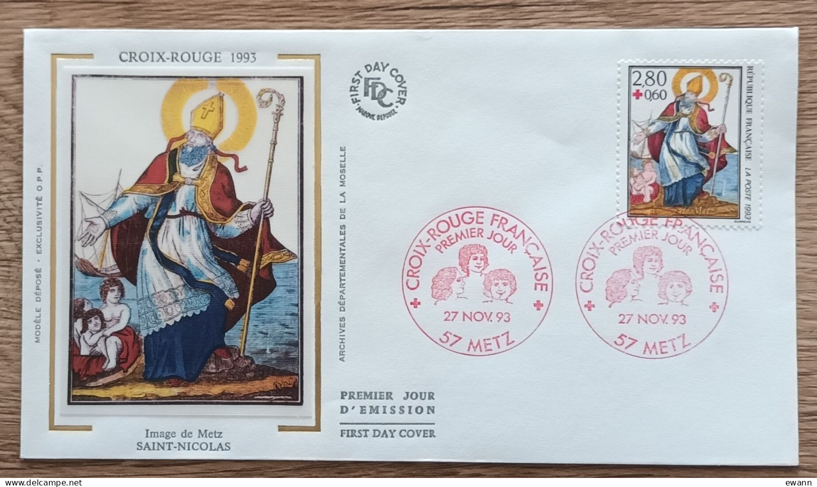 FDC 1993 - YT N°2853 - CROIX ROUGE - METZ - 1990-1999