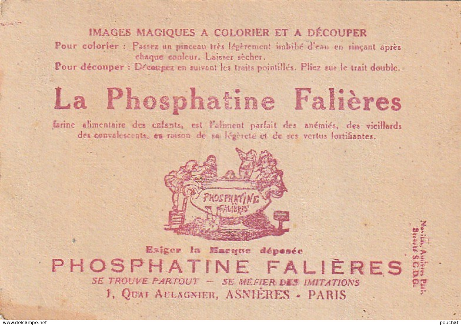 FI  5 -  CARTE PUBLICITAIRE  -  PHOSPHATINE FALIERES A TRAVERS LE MONDE - IMAGES MAGIQUES : L'ITALIE -   2 SCANS - Reclame