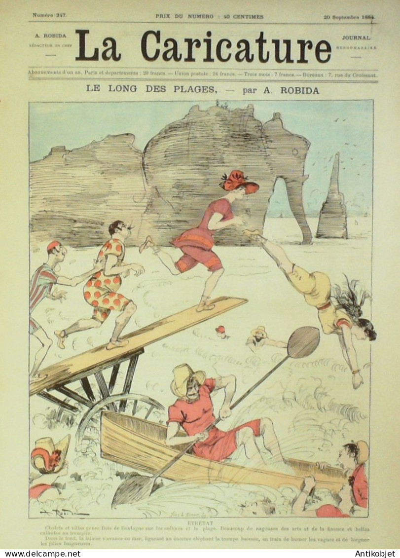 La Caricature 1884 N°247 Le Long Des Plages Robida Chine Sorel Courbet Par Luque Job - Tijdschriften - Voor 1900