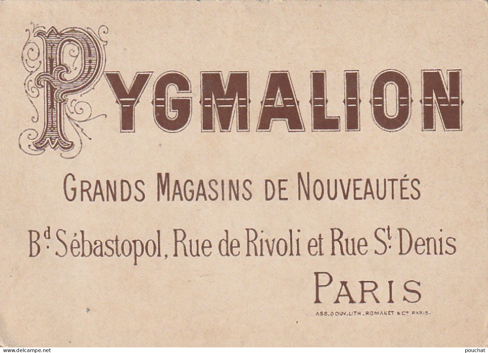 FI 6 - CHROMO PUBLICITAIRE  GRANDS MAGASINS PYGMALION , PARIS - " RETOUR DU ROI A PARIS " -  2 SCANS - Sonstige & Ohne Zuordnung