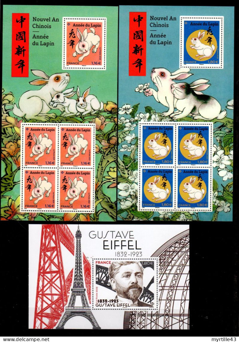 2023 - Lot De 18 Blocs De Timbres Gommées De 2023 - Valeur Faciale 95 Euros - Mint/Hinged