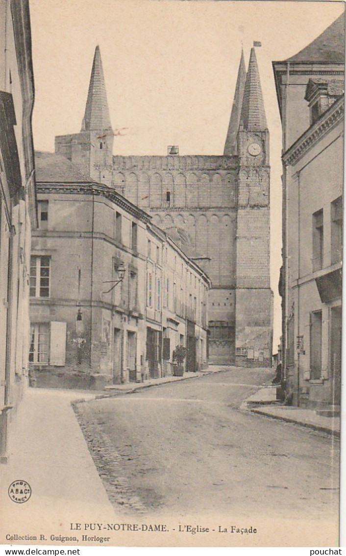 EP 19 -(49) PUY NOTRE DAME  - L ' EGLISE - LA FACADE   - 2 SCANS - Autres & Non Classés