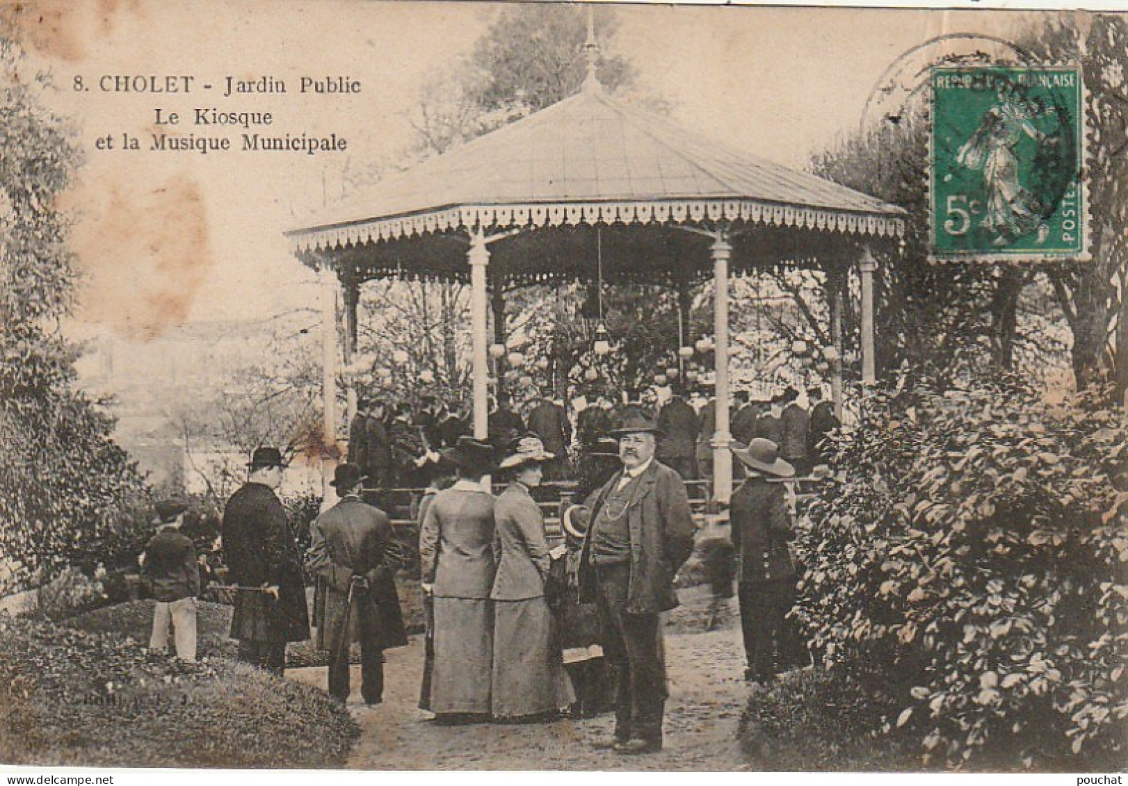 EP 19 -(49) CHOLET  - JARDIN PUBLIC  - LE KIOSQUE ET LA MUSIQUE MUNICIPALE - ANIMATION  - 2 SCANS - Cholet