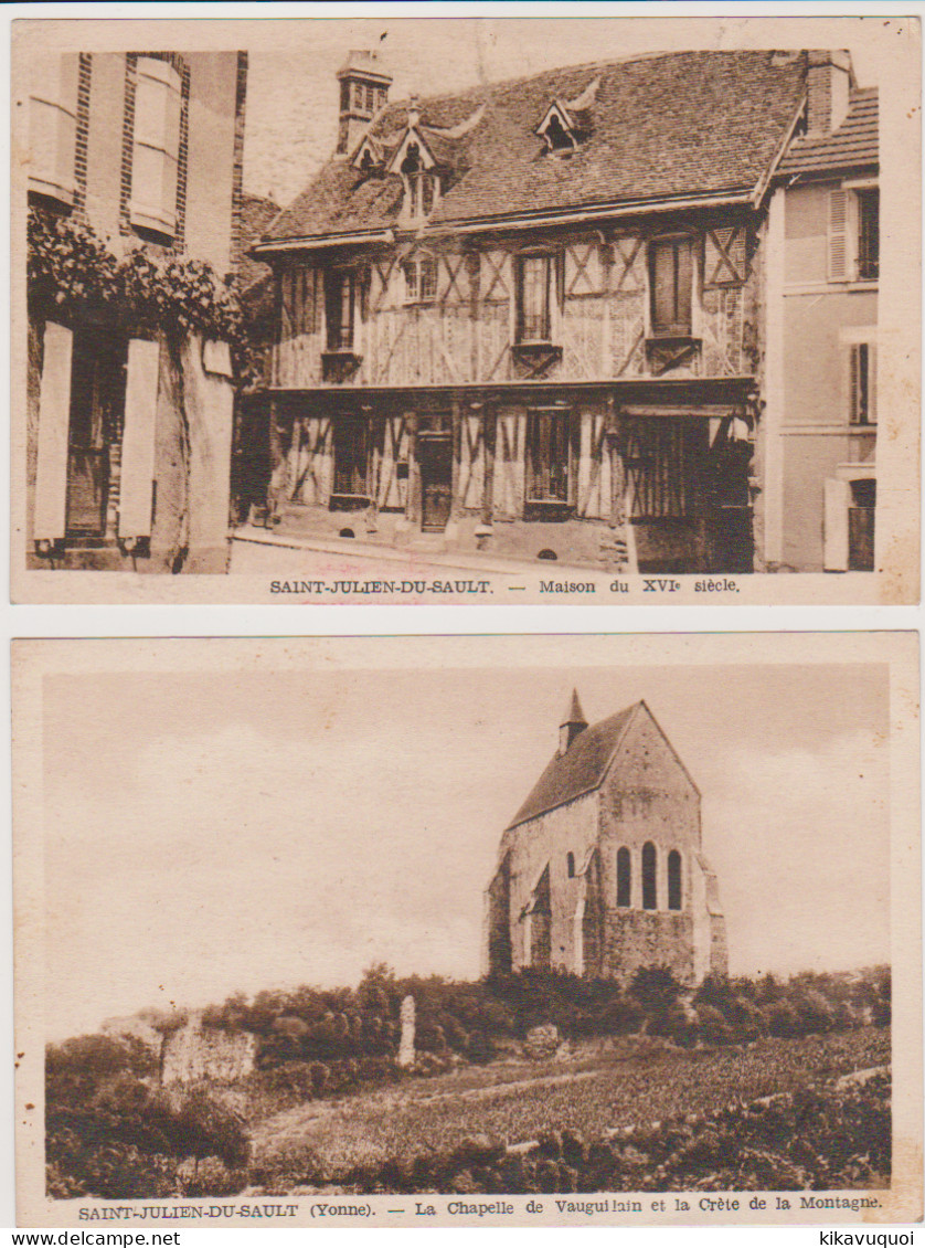 SAINT JULIEN DE SAULT - LOT DE 2 CARTES - CARTE POSTALE ANCIENNE - Saint Julien Du Sault