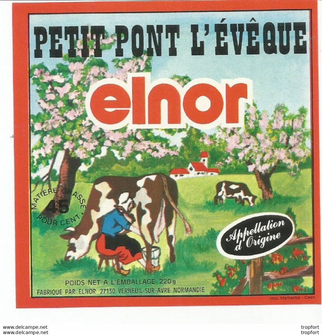 TD / Cheese Label Etiquette Ancienne Fromage Petit Pont L'EVEQUE ELNOR - Quesos