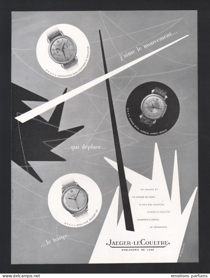 Publicité 1954 MONTRE Horlogerie Jaeger Lecoultre Montres Le Coultre Suisse - Pubblicitari