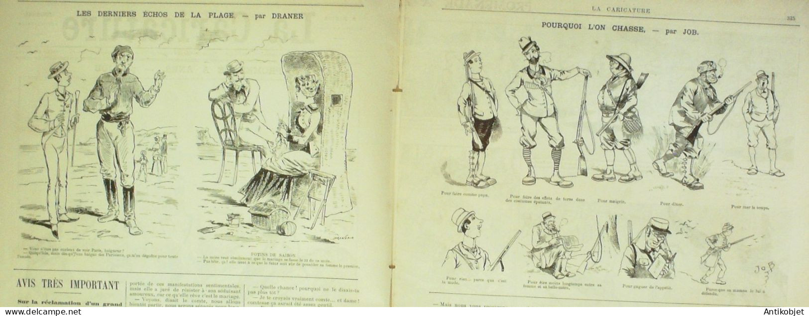 La Caricature 1884 N°248 Promenade à ânes Job La Chasse Trock - Tijdschriften - Voor 1900