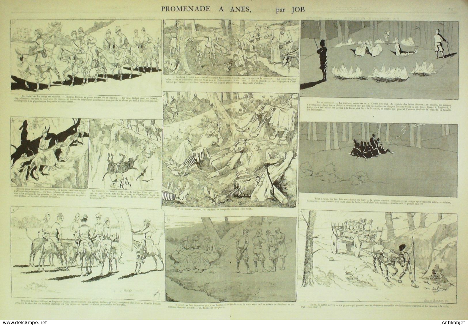 La Caricature 1884 N°248 Promenade à ânes Job La Chasse Trock - Tijdschriften - Voor 1900