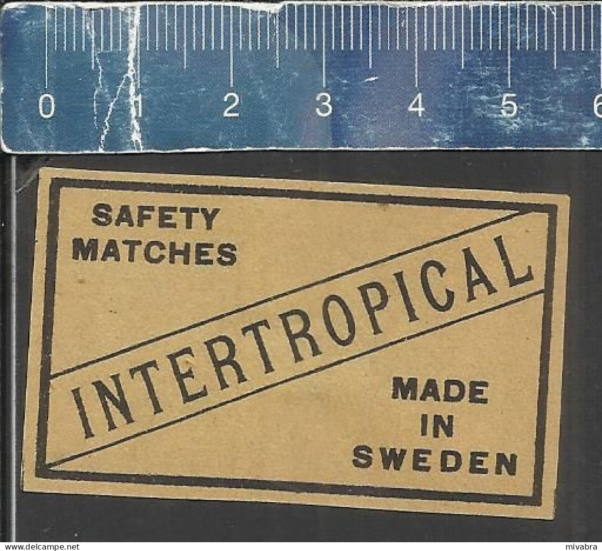 INTERTROPICAL SAFETY MATCHES -  OLD VINTAGE EXPORT MATCHBOX LABEL MADE IN SWEDEN - Boites D'allumettes - Etiquettes