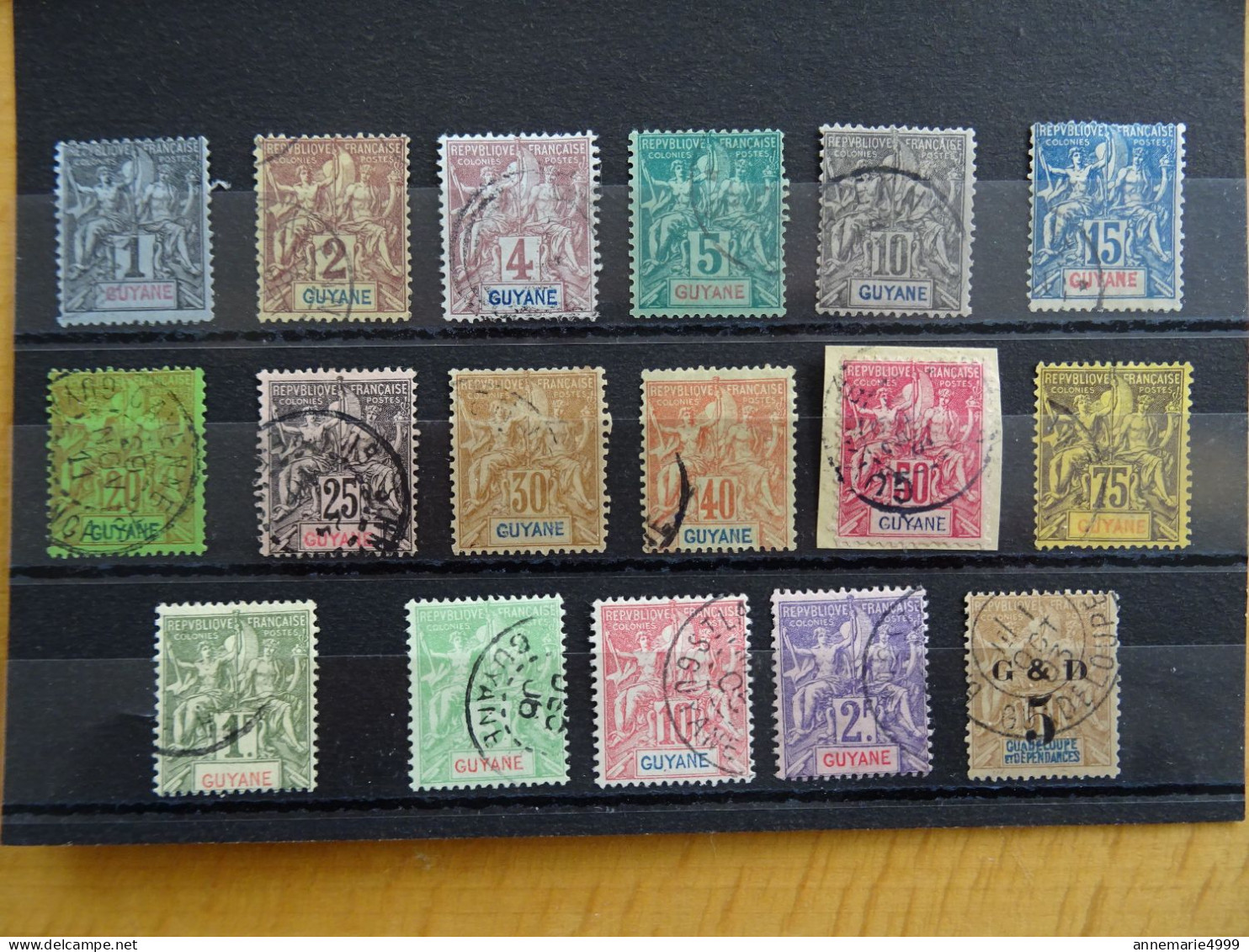 France Colonie GUYANE Série Type Goupe Cote 210 € - Used Stamps
