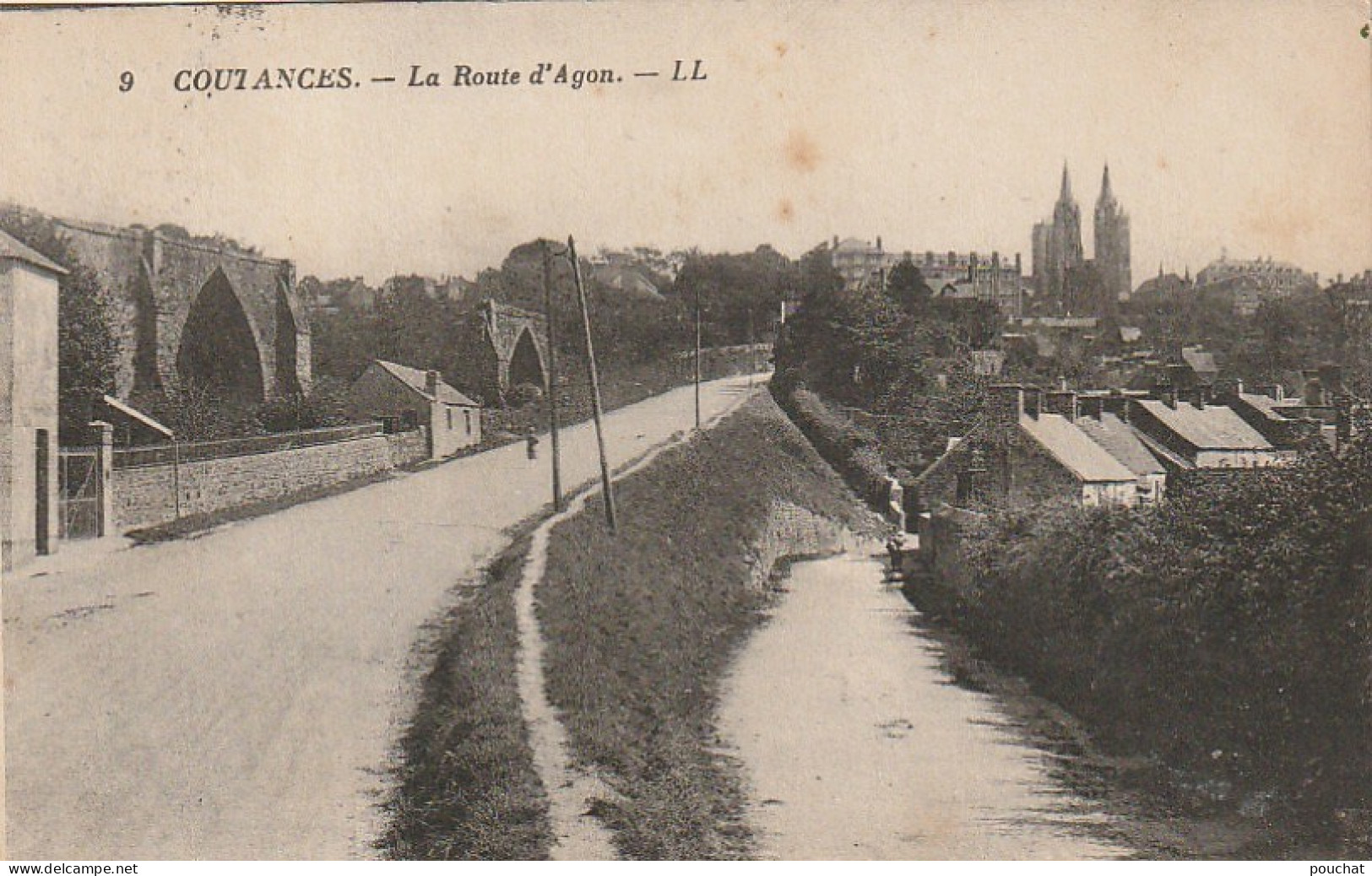 EP 21 -(50) COUTANCES  -  LA ROUTE D' AGON   - 2 SCANS - Coutances