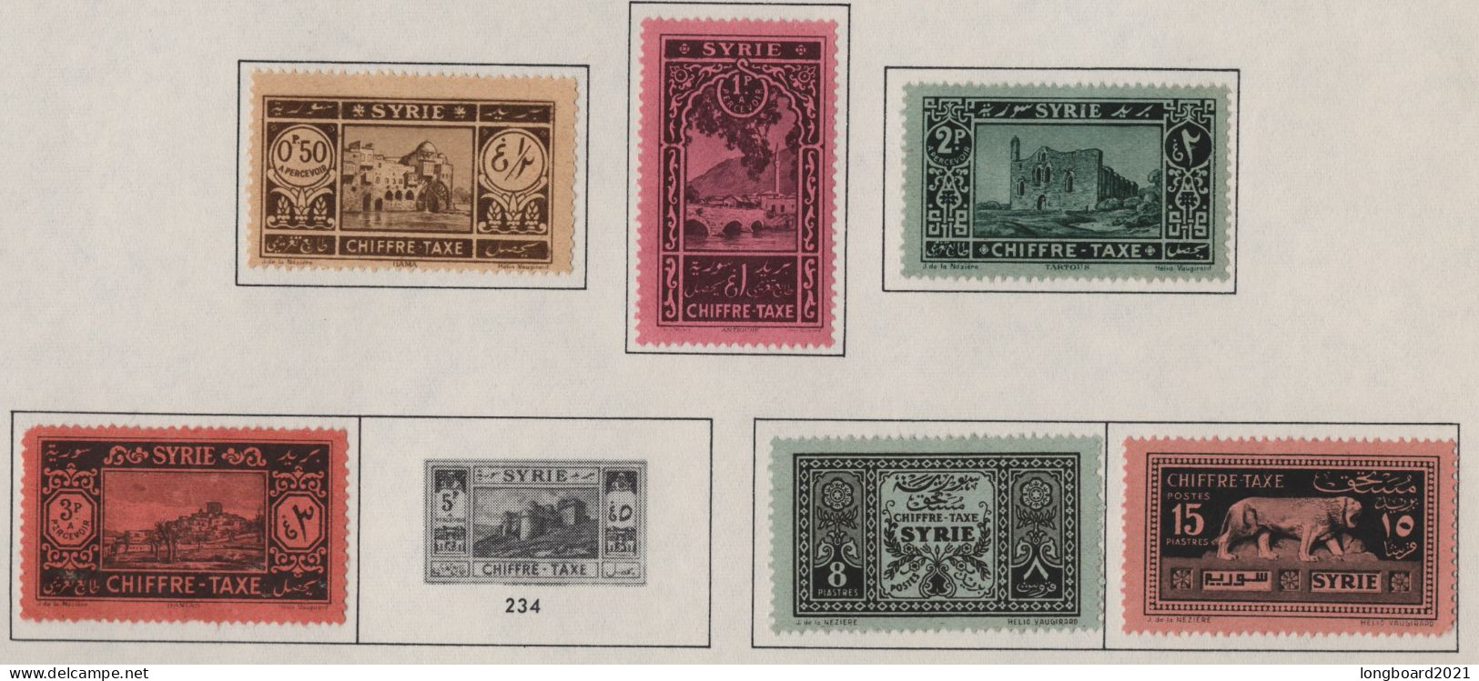 SYRIA - SET CHIFFRE TAXE 1925 0,50 - 15 P * Mi P38-P41, P43-P44 - Siria