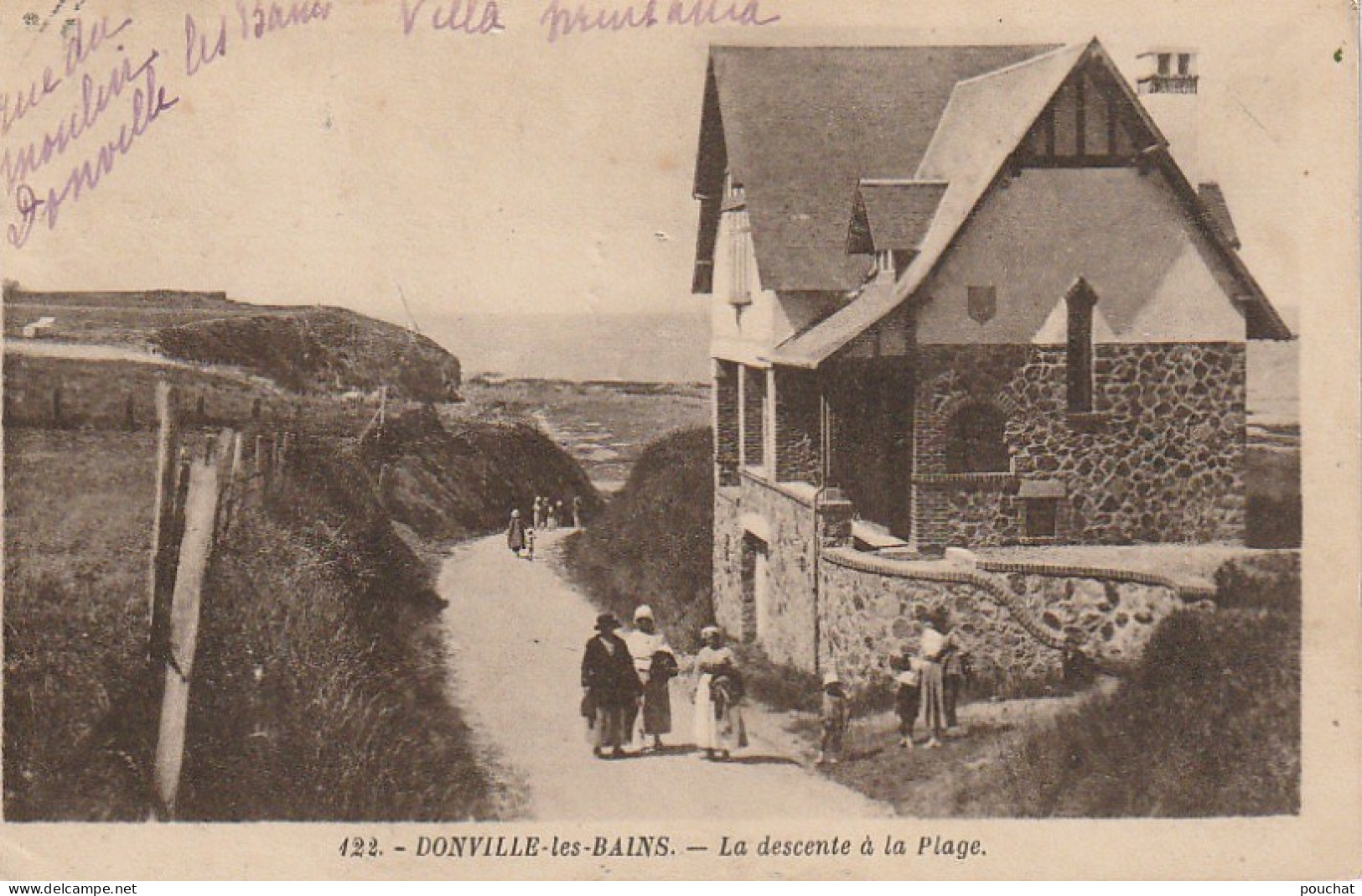 EP 21 -(50) DONVILLE LES BAINS  -  LA DESCENTE A LA PLAGE  -  PROMENEUSES  - 2 SCANS - Andere & Zonder Classificatie