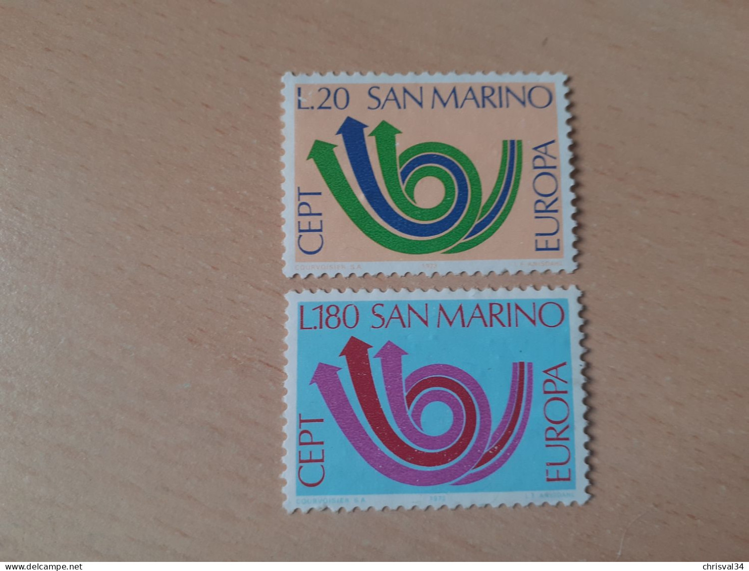 TIMBRES   SAINT-MARIN   EUROPA   1973   N  833  /  834   COTE  1,50  EUROS   NEUFS  LUXE** - 1973