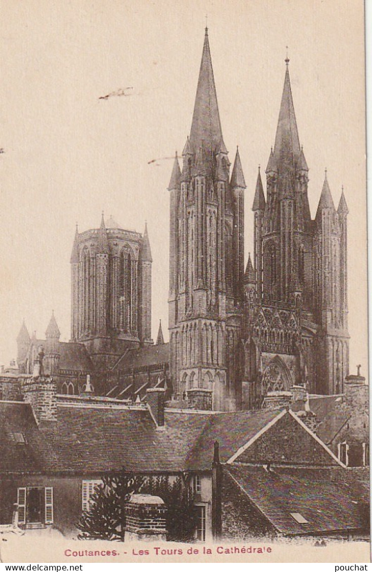 EP 22 -(50) COUTANCES  -  LES TOURS DE LA CATHEDRALE    - 2 SCANS - Coutances