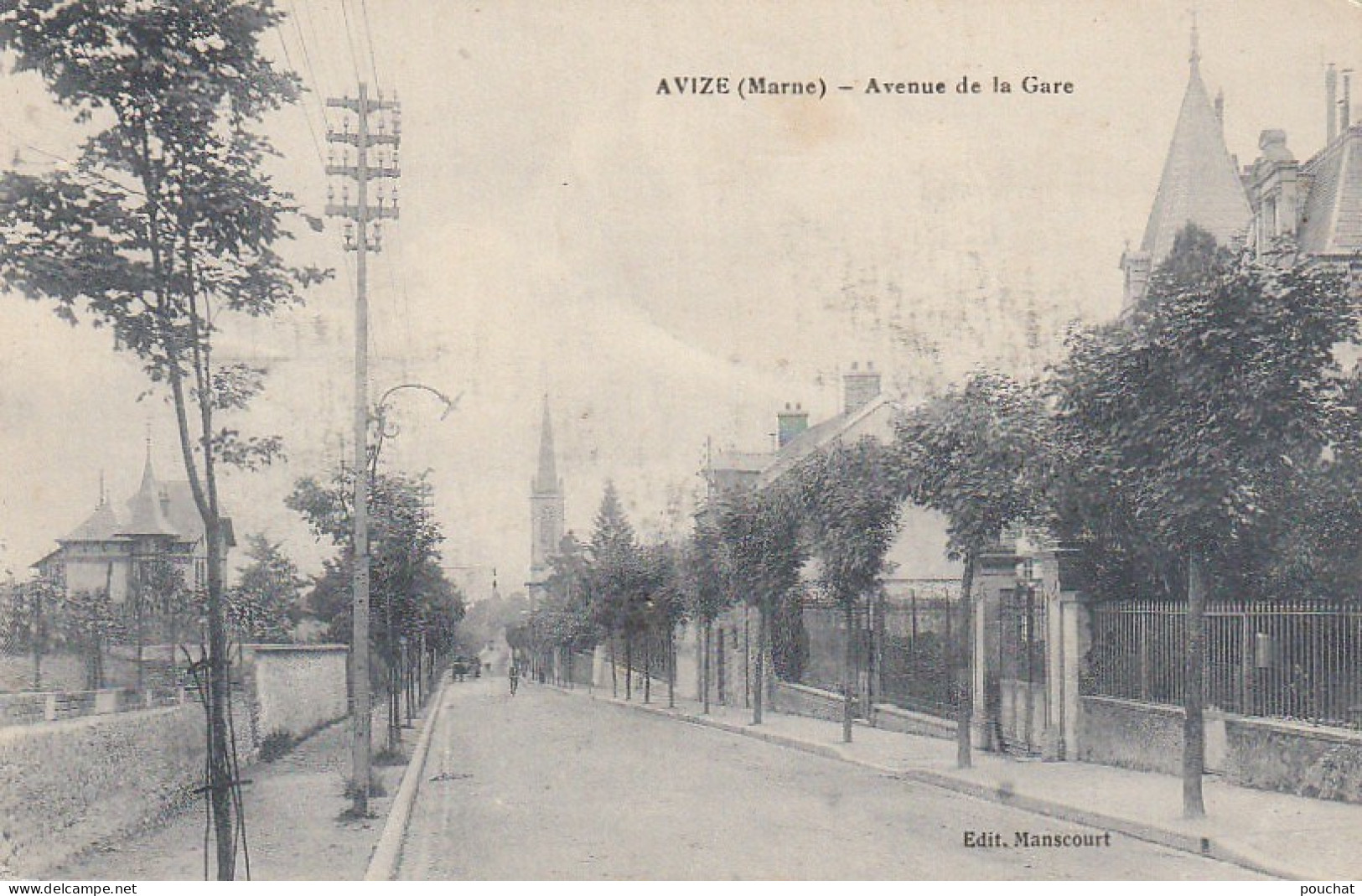 EP 23 -(51) AVIZE  -  AVENUE DE LA GARE - EDIT. MANSCOURT  -  2 SCANS - Sonstige & Ohne Zuordnung