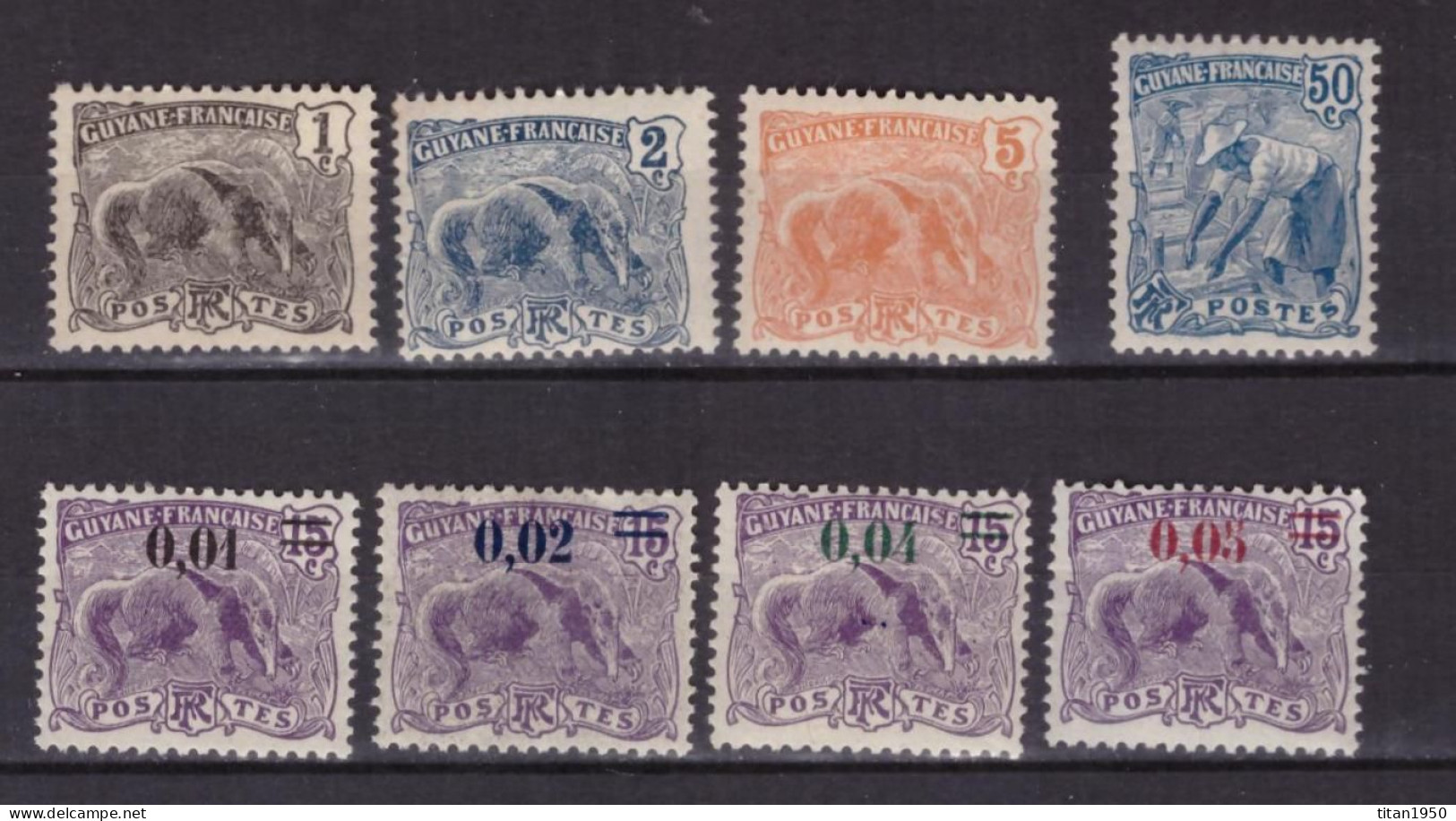 GUYANE - Fourmilier - Lot De 8 Timbres Neufs **  -   Cote 7,75 € - Nuevos