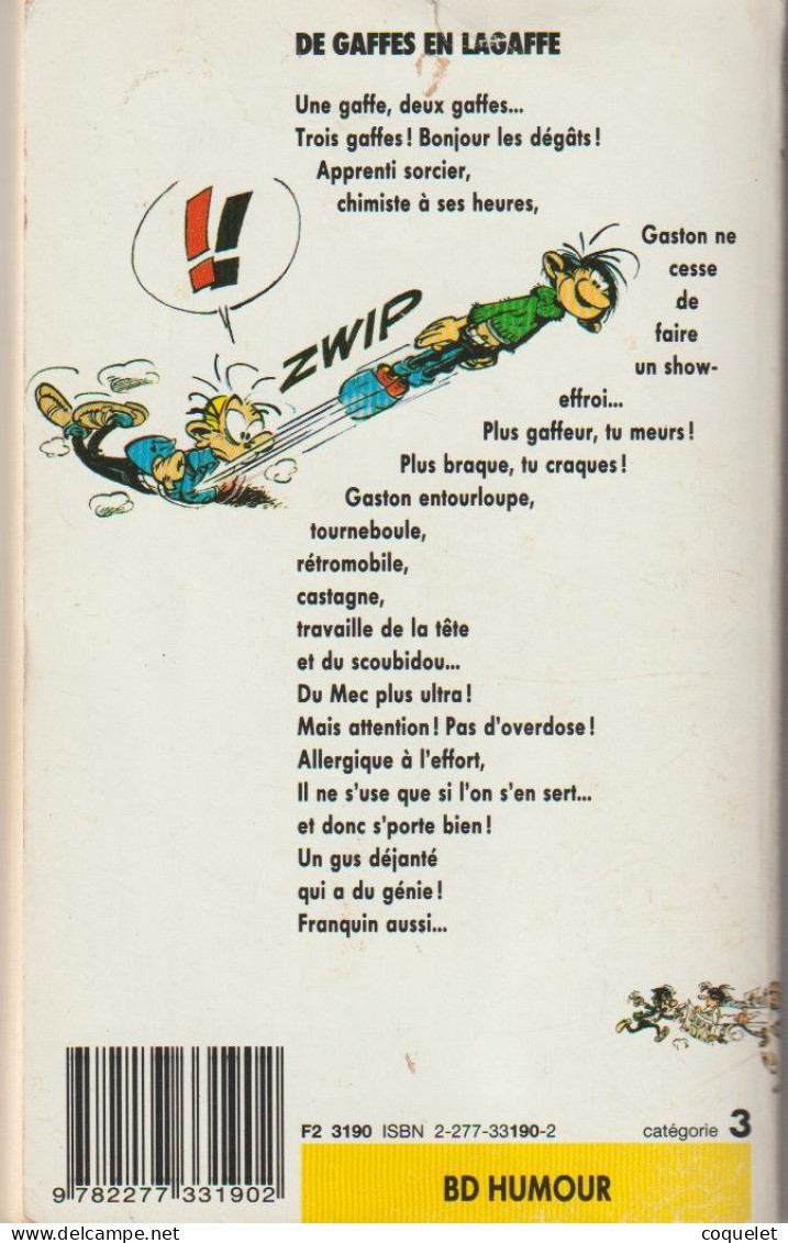 GASTON N° "j'ai Lu" De Gaffes En Lagaffe Livre De 124 Pages Reprenant Les 1ers Gags De L'album N°6 Par DUPUIS En 1968 - Franquin