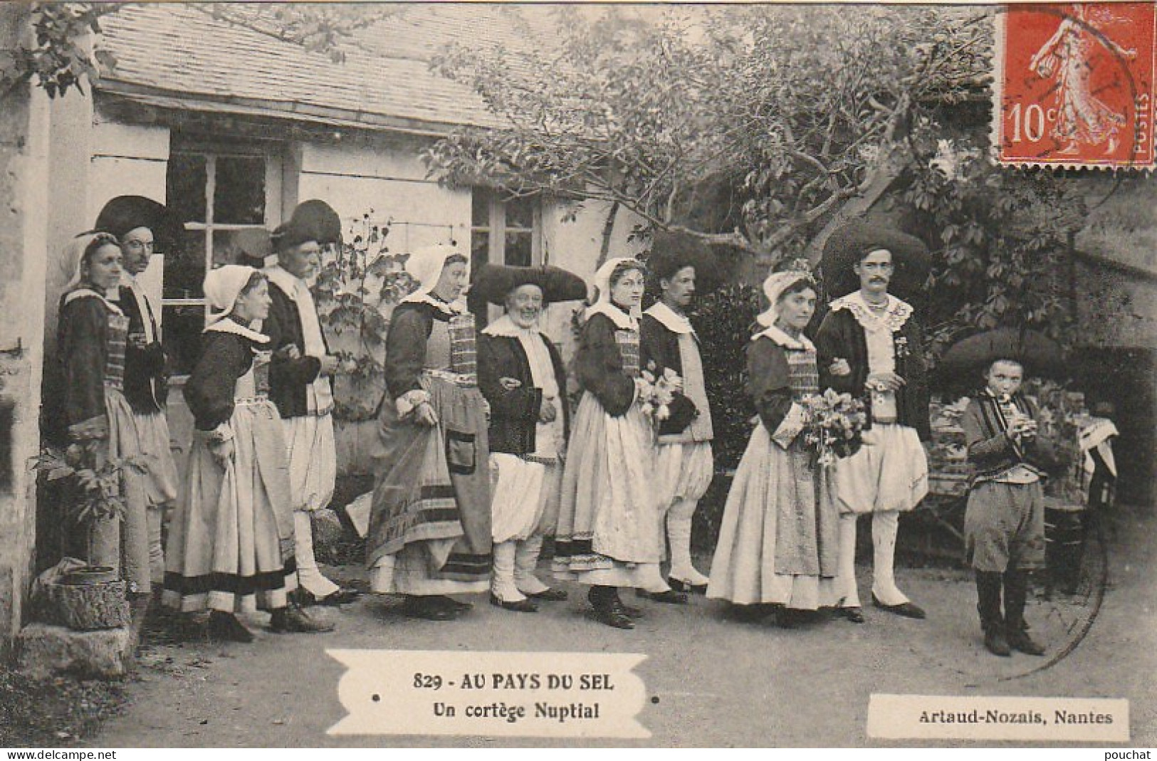 EP 9 -(44) AU PAYS DU SEL - UN CORTEGE NUPTIAL - EDIT. ARTAUD NOZAIS , NANTES -  2 SCANS - Personaggi