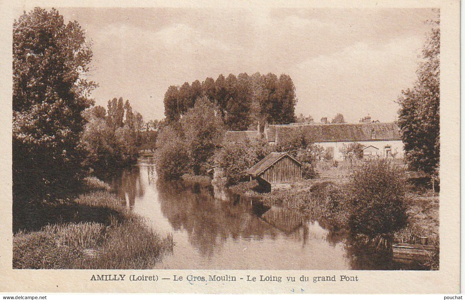 EP 10 -(45) AMILLY  - LE GROS MOULIN -  LE LOING VU DU GRAND PONT  - 2 SCANS - Amilly