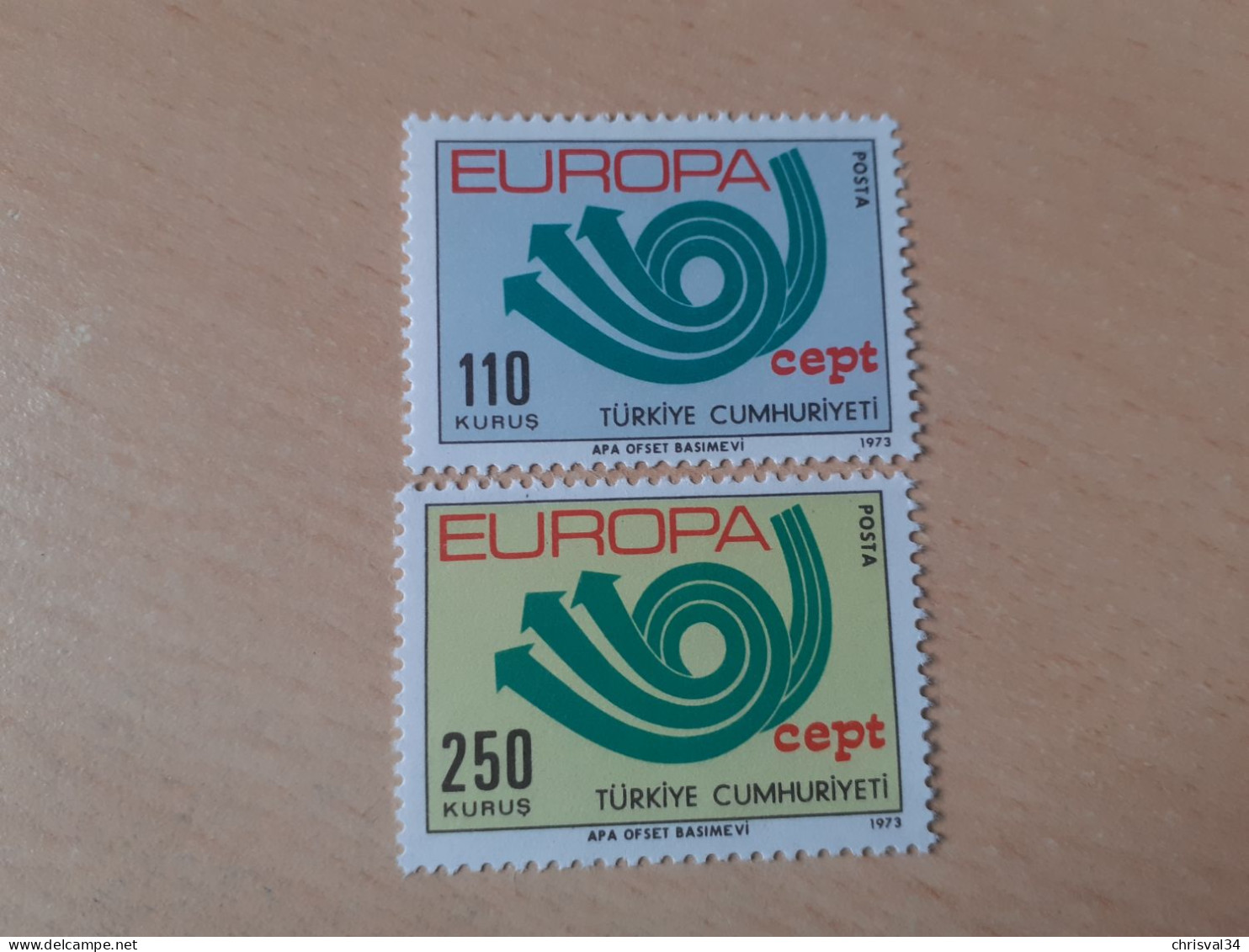 TIMBRES   TURQUIE   EUROPA   1973   N  2050  /  2051   COTE  4,50  EUROS   NEUFS  LUXE** - 1973