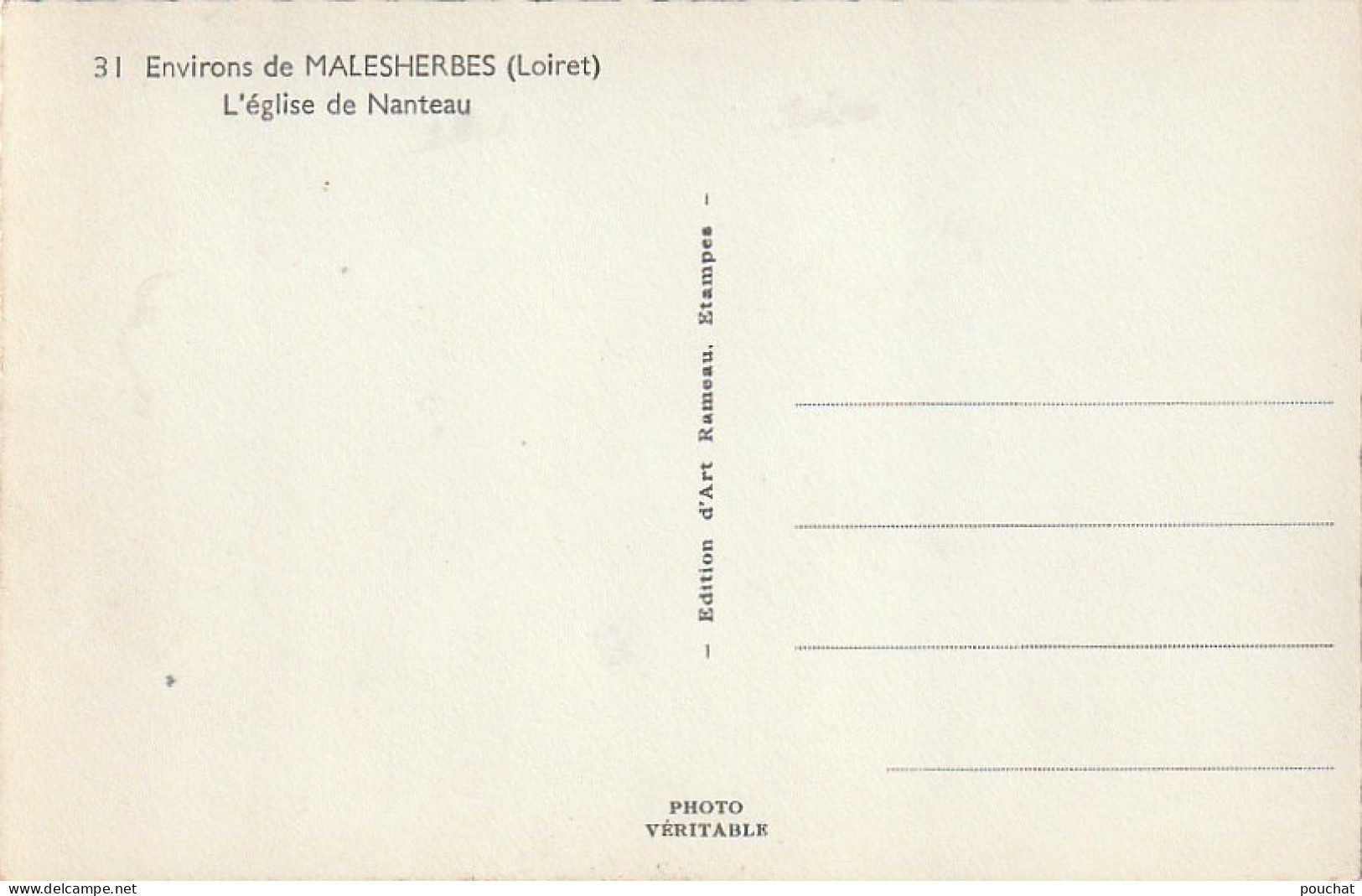 EP 11 -(45) ENVIRONS DE MALESHERBES  -  L ' EGLISE DE NANTEAU  -  2 SCANS - Andere & Zonder Classificatie