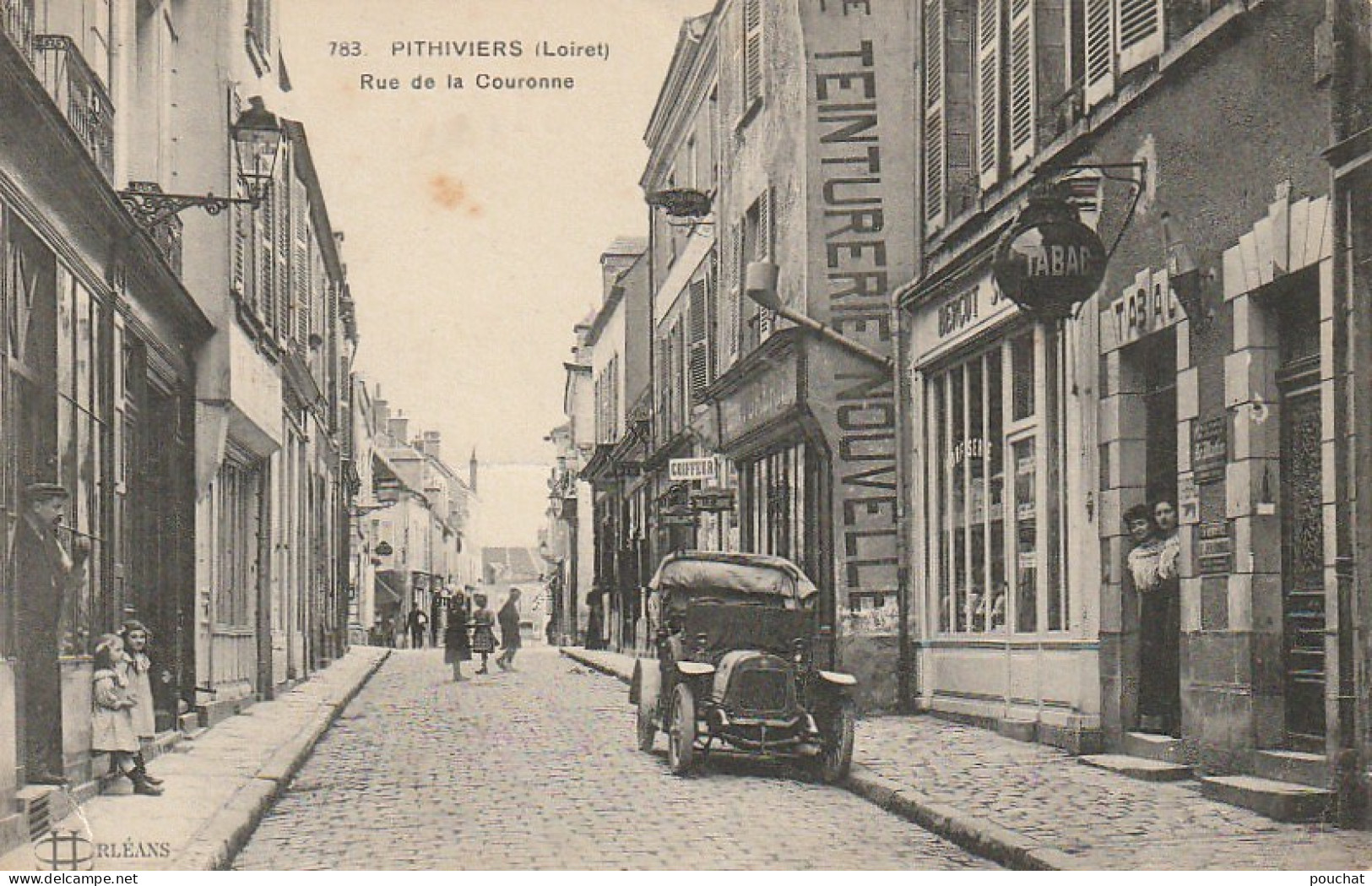 EP 12 -(45) PITHIVIERS  - RUE DE LA COURONNE - ANIMATION  -  COMMERCES - AUTOMOBILE  - 2 SCANS - Pithiviers