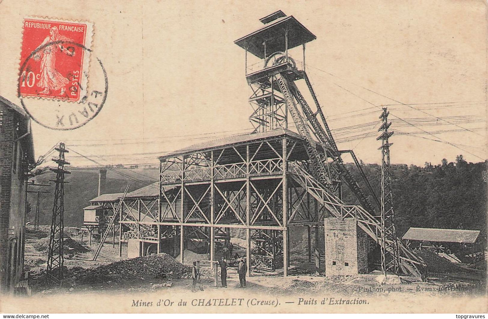 CPA (23) Mines D'or Du CHATELET. Puits D'extraction - Evaux Les Bains