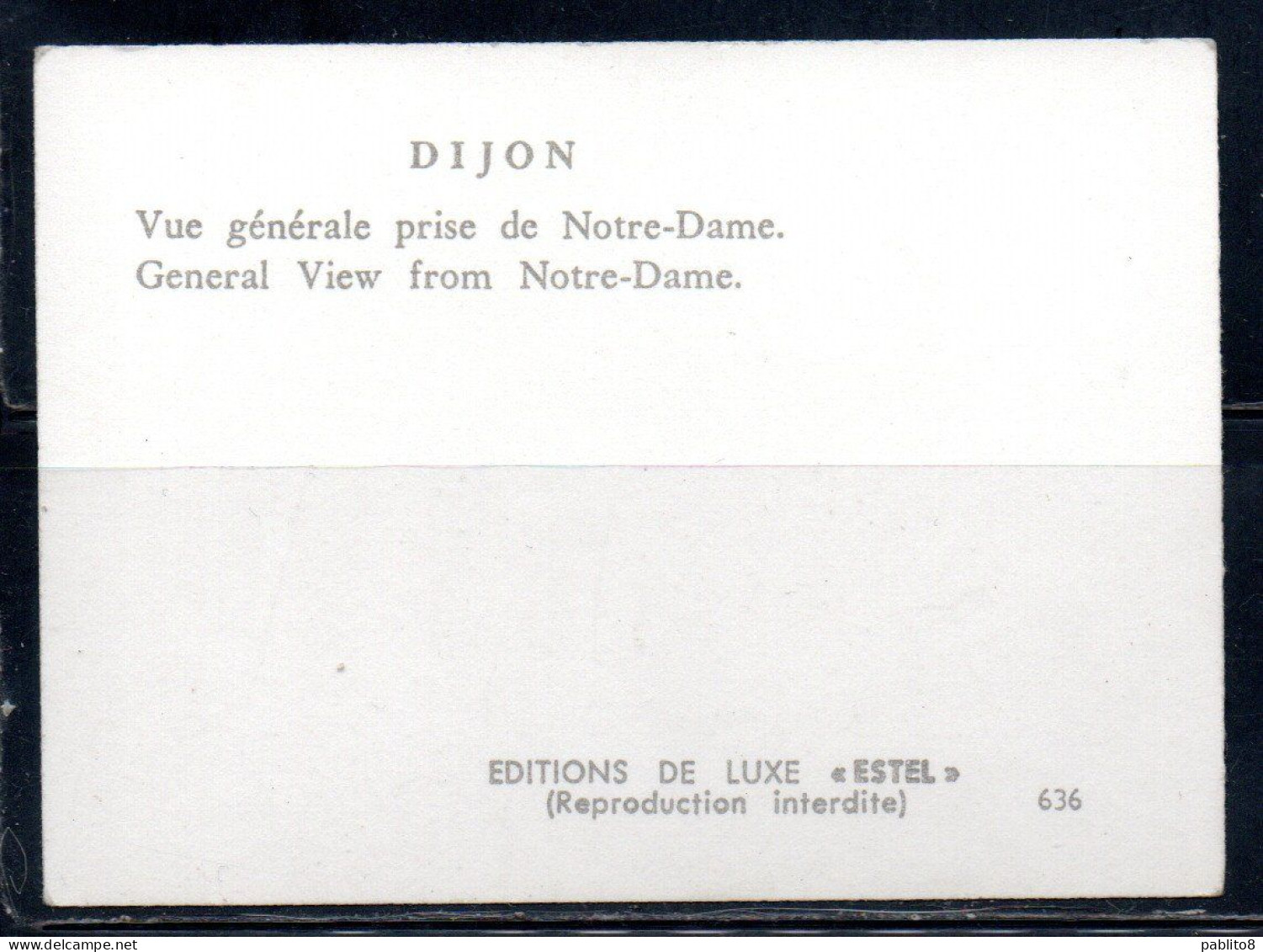 FRANCE FRANCIA DIJON VUE GENERALE PRISE DE NOTRE-DAMEGENERAL VIEW CARTE CARD CARTOLINA UNUSED NUOVA - Altri & Non Classificati