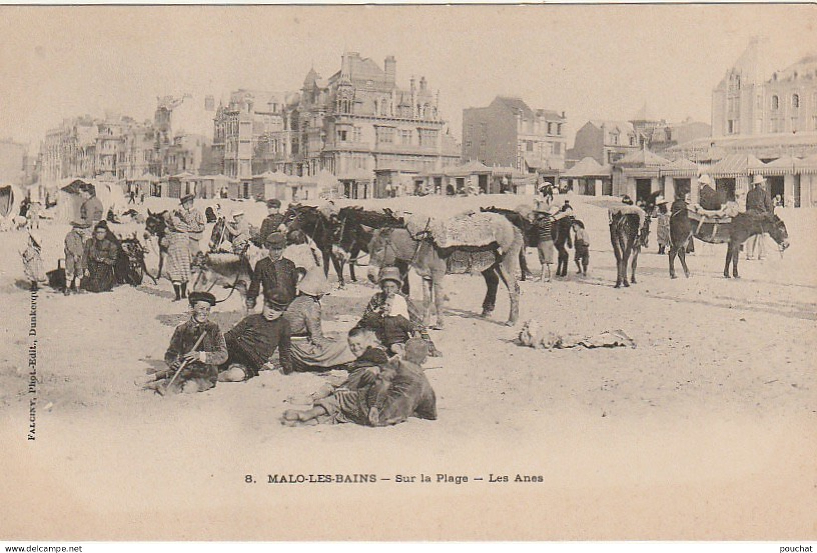 FI 27 -(59) MALO LES BAINS -  SUR LA PLAGE - LES ANES  - ENFANTS SUR LE SABLE - PHOT. EDIT. FALCINY , DUNKERQUE - Malo Les Bains