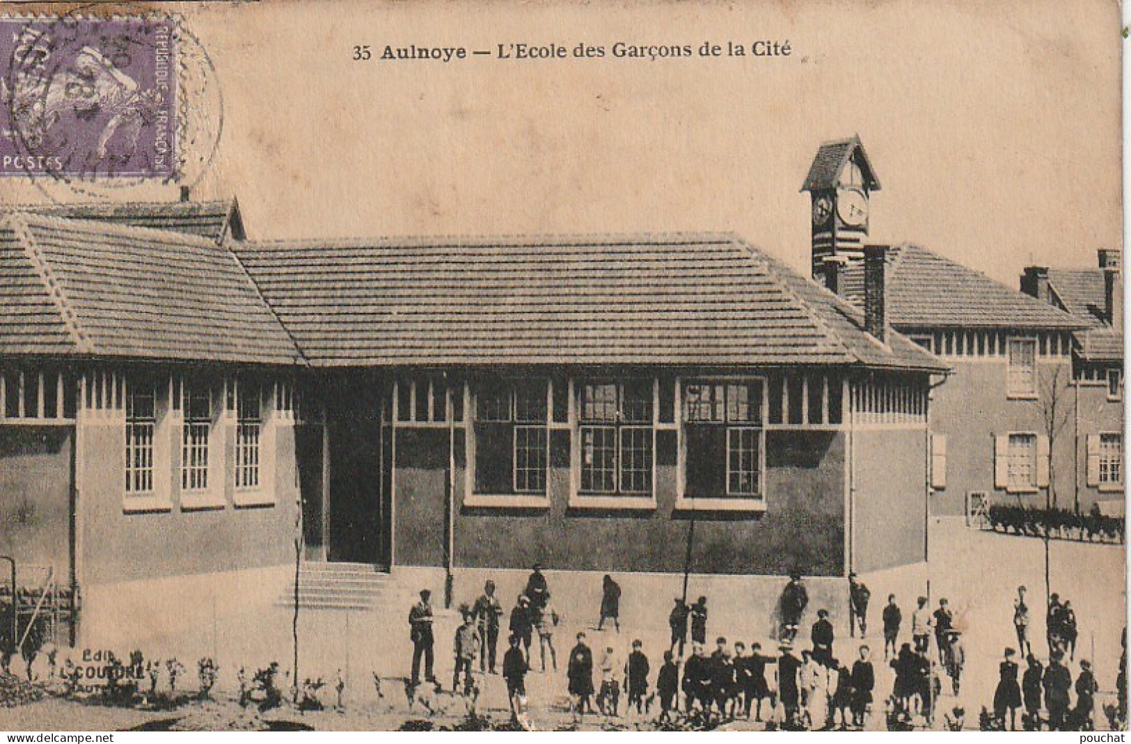 FI 27 -(59) AULNOYE  -  L'ECOLE DE GARCONS DE LA CITE  - COLLEGIENS - 2 SCANS - Aulnoye