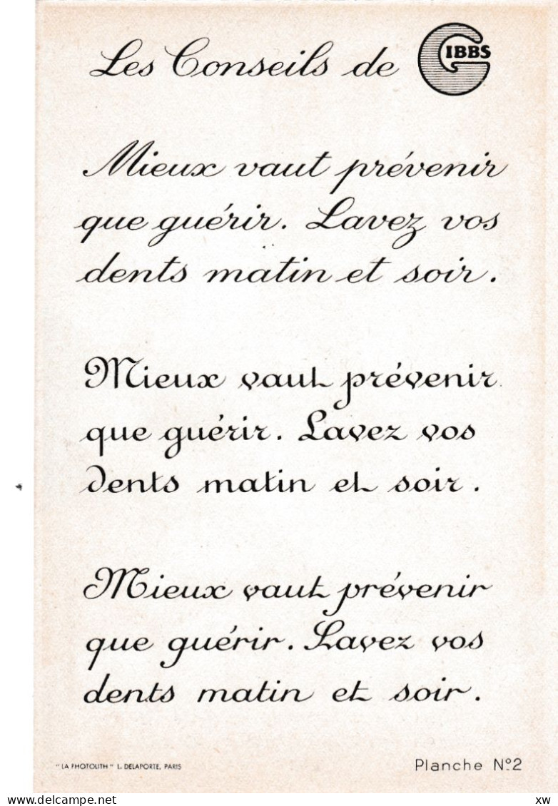 SERIE De 8 Publicités Du Dentifrice Gibbs De L' Illustrateur Peynet (8 Scans) Avec Un Texte Différent Aux Dos - 28-04-24 - Peynet