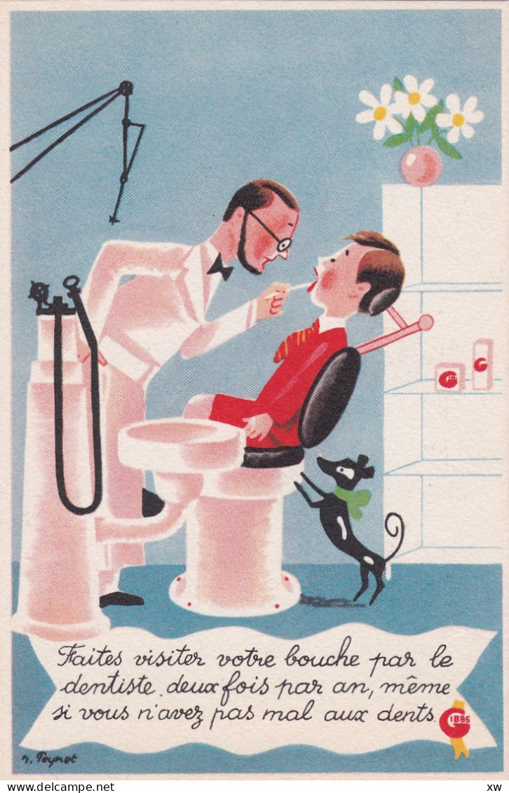 SERIE de 8 publicités du dentifrice Gibbs de l' Illustrateur Peynet (8 scans) avec un texte différent aux dos - 28-04-24